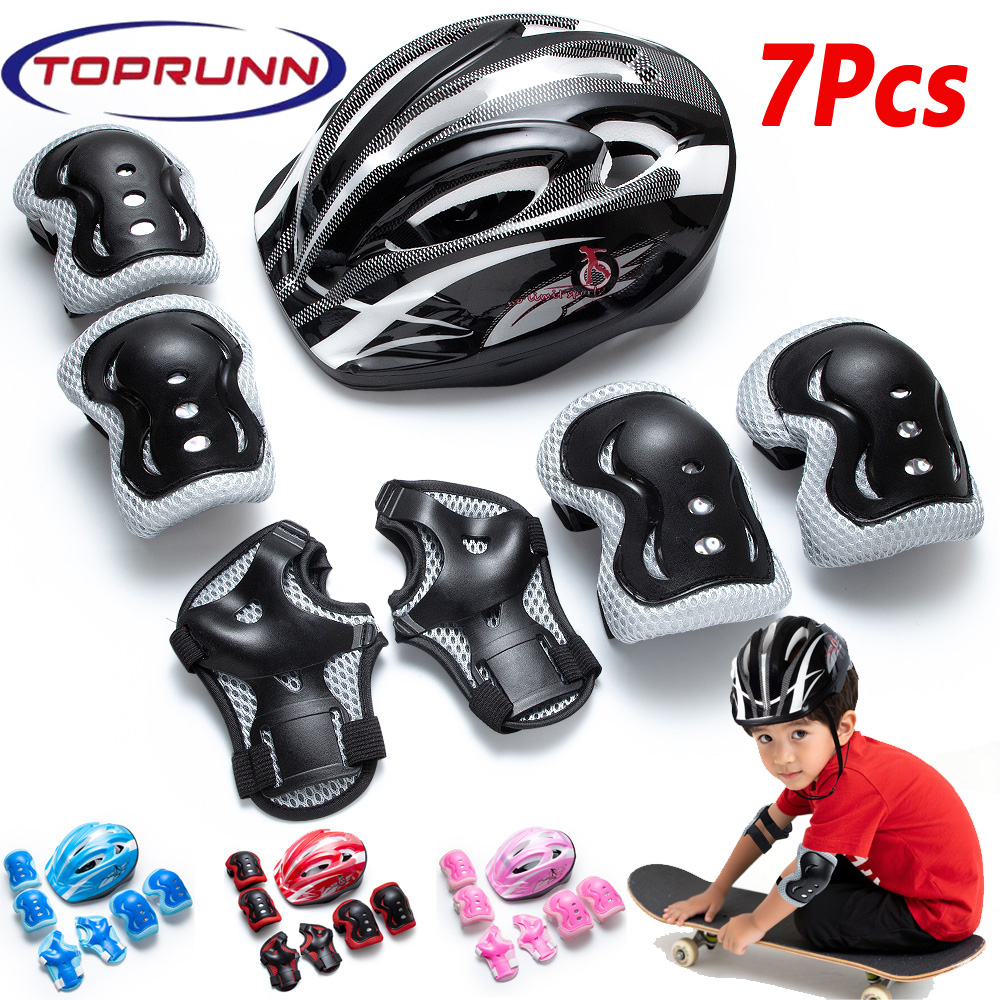 Cycling Protective Gear For Kids - مجموعة معدات حماية للأطفال 7 في